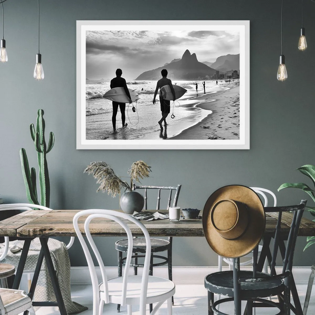 Poster in een witte lijst - Enkele golf samba - 100x70 cm