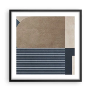 Poster in een zwarte lijst - Een compositie van eenvoud en rondheid - 50x50 cm
