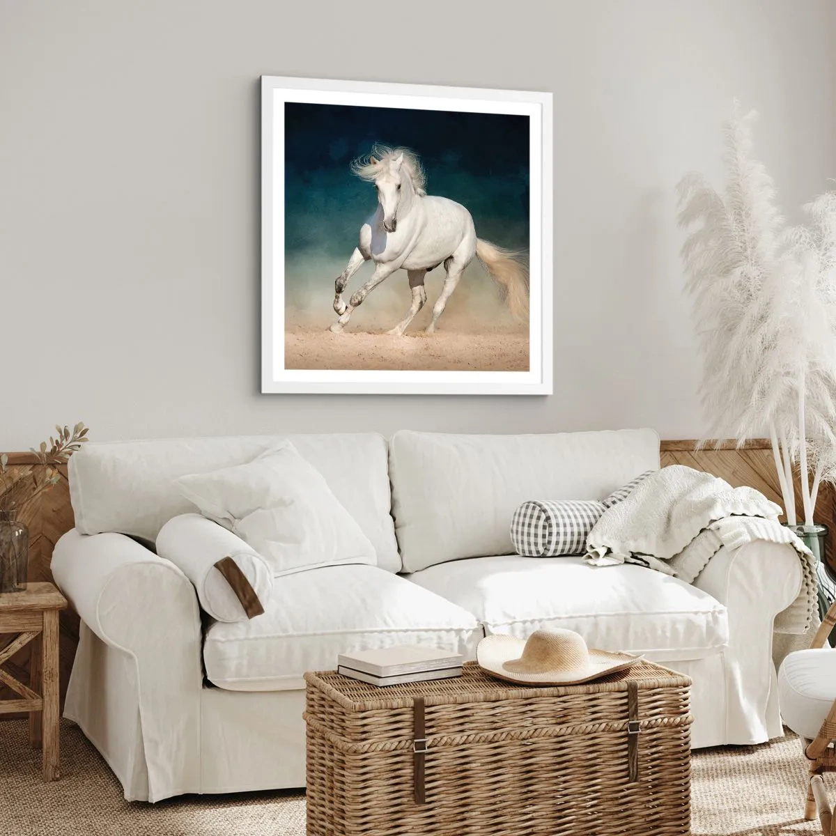 Poster in een witte lijst - Vrijheid in zijn pure staat - 60x60 cm