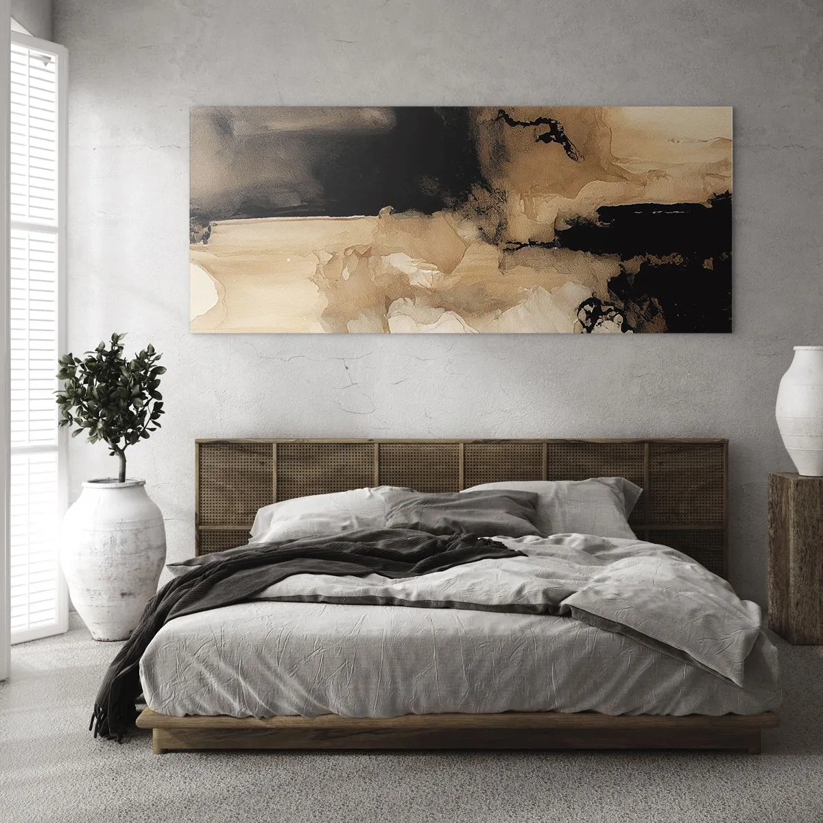 Schilderen op glas - Intrigerende abstractie - 90x30 cm