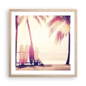 Een poster in een licht eiken lijst - Het wordt een geweldige dag - 50x50 cm