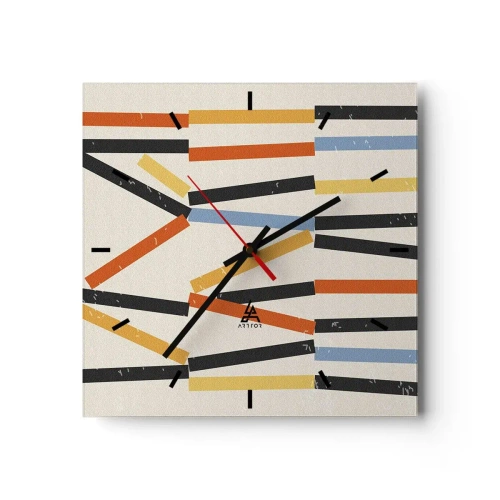 Wandklok - Klok - Compositie op goed niveau - 40x40 cm