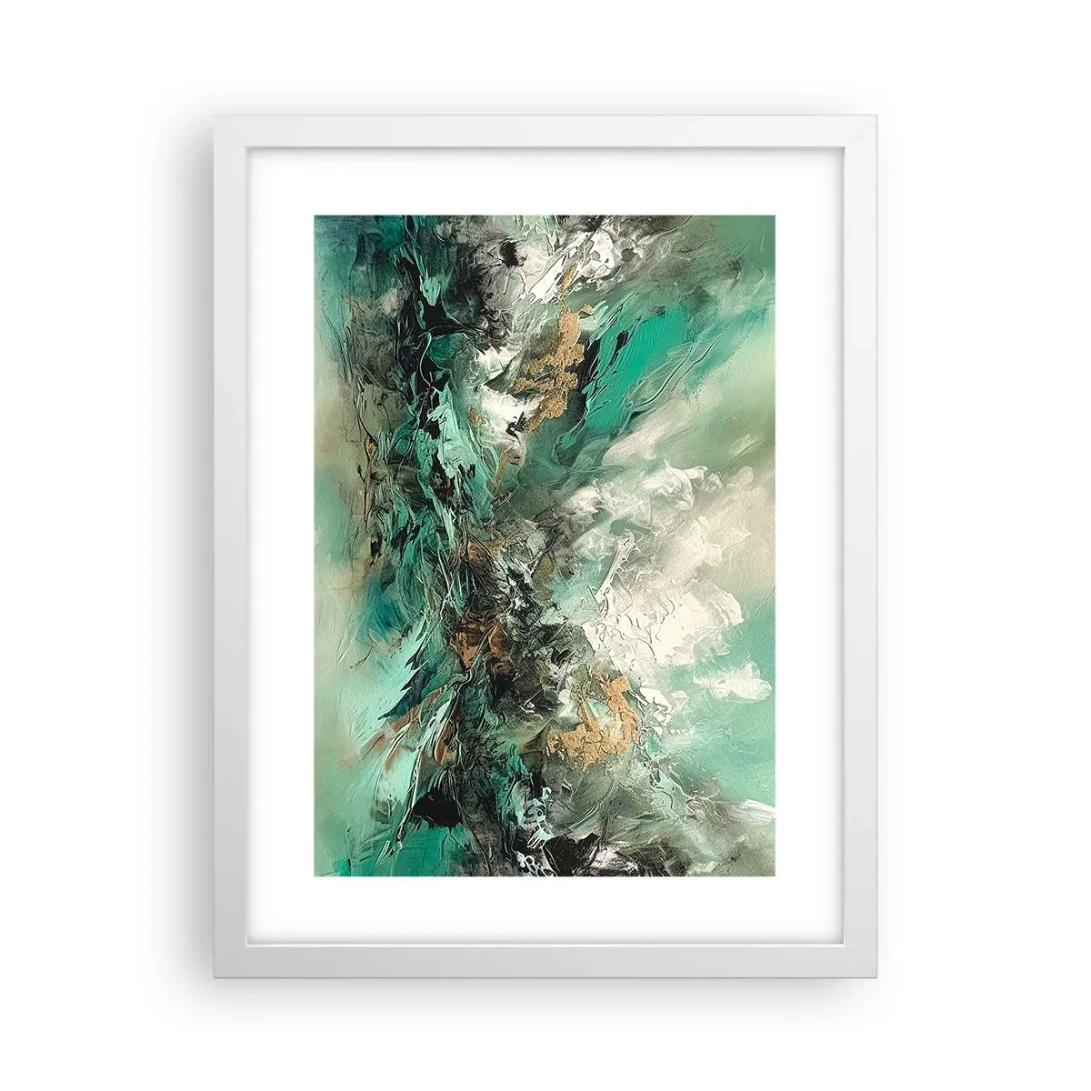 Poster in een witte lijst - Emerald en zwarte branding - 30x40 cm