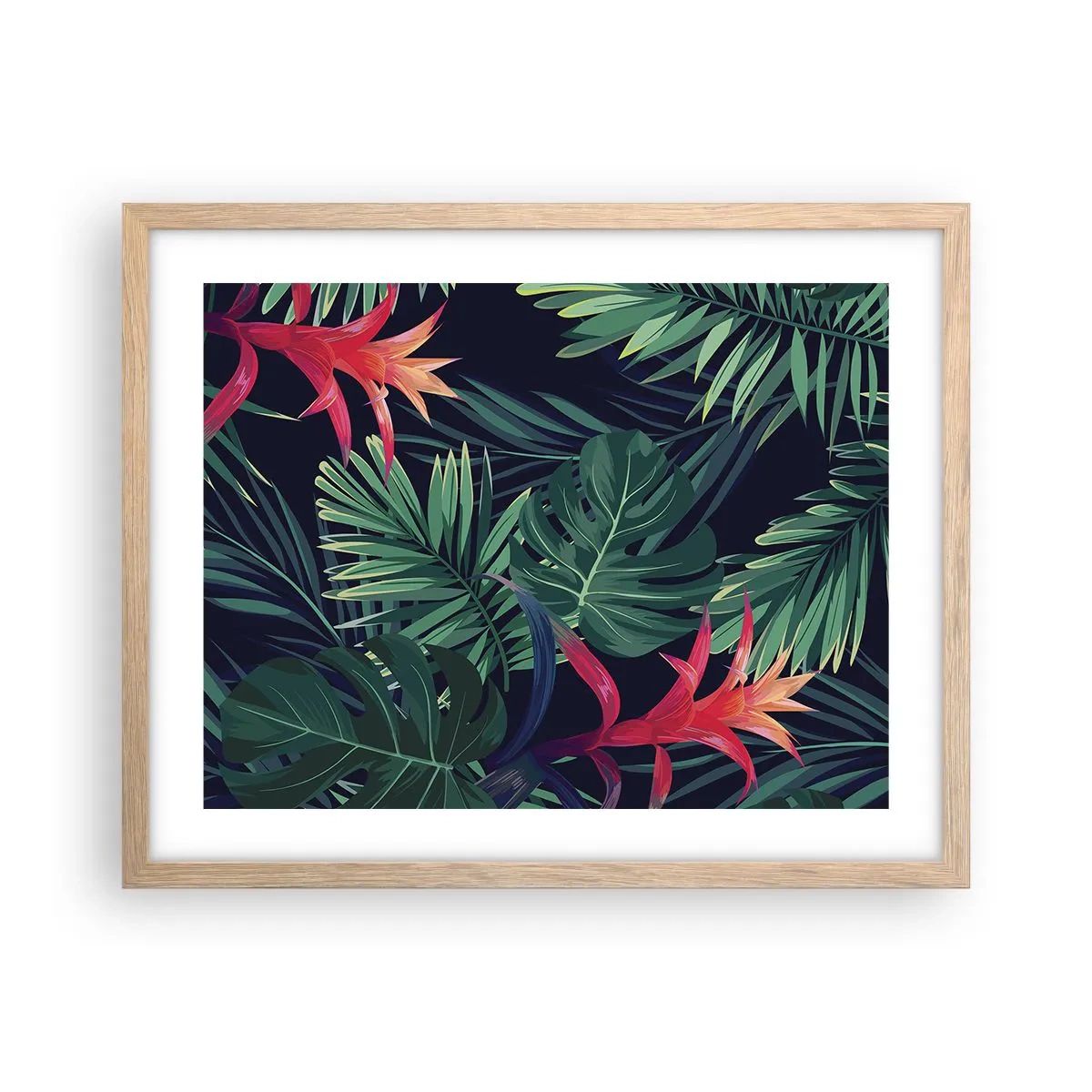 Een poster in een licht eiken lijst - Ontsteken in het groen - 50x40 cm