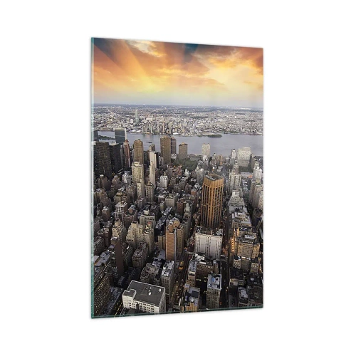 Schilderen op glas - Het kloppend hart van onze tijd - 80x120 cm