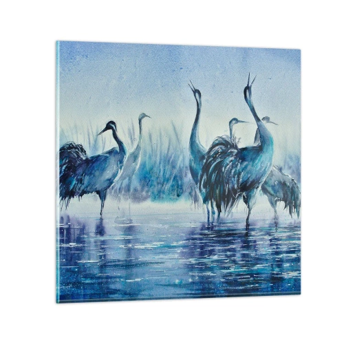 Schilderen op glas - Ochtendvergadering - 30x30 cm