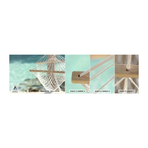 Fotobehang Staaltje Standard Eco - Tijd om te ontspannen - Hangmat, Strand, Reizen - 100x30 cm