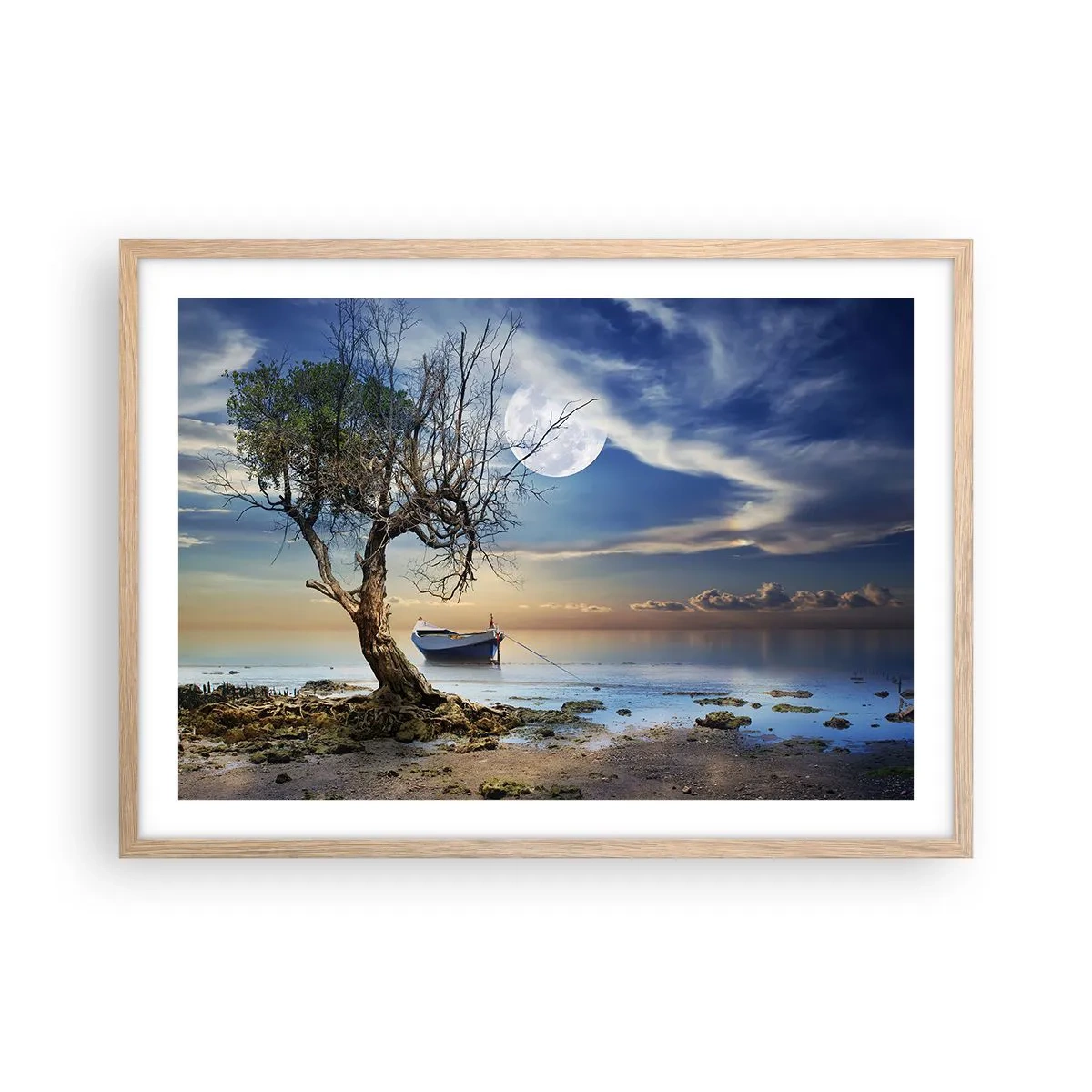 Een poster in een licht eiken lijst - Is dit het einde of het begin? - 70x50 cm