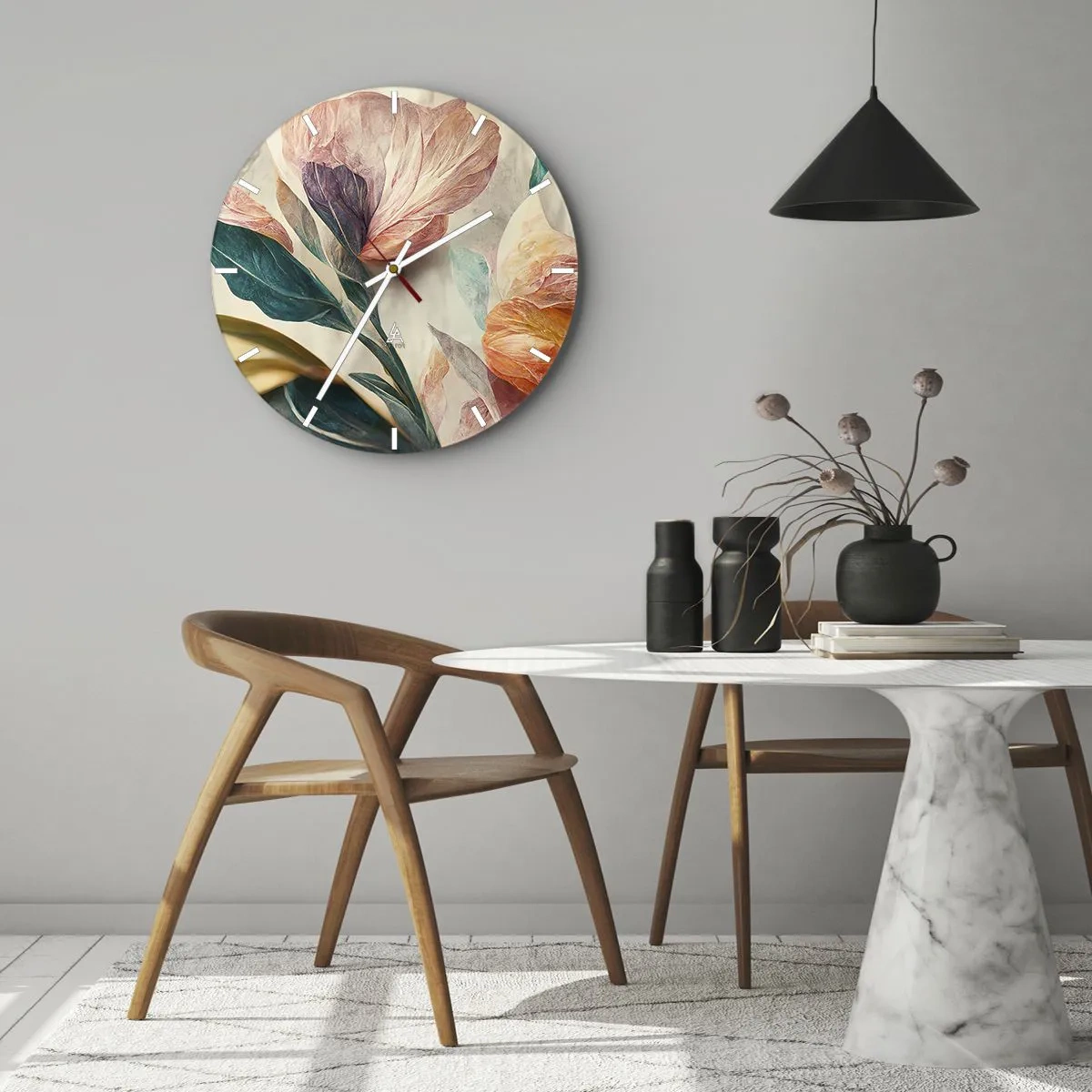 Wandklok - Klok - Bloemen van de zuidelijke eilanden - 40x40 cm