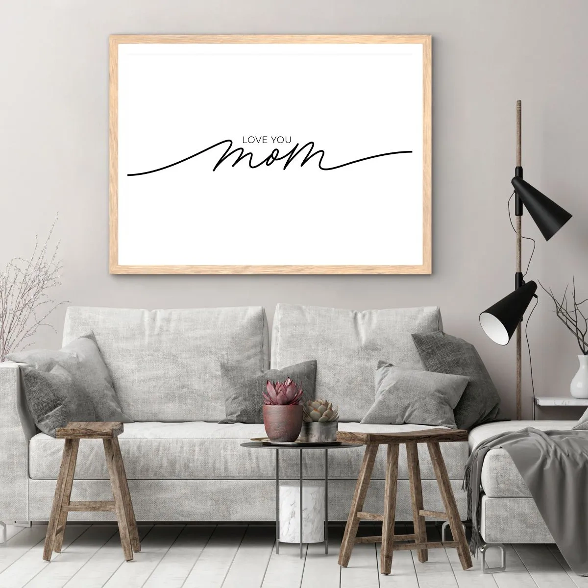 Een poster in een licht eiken lijst - Grote emotie - 91x61 cm