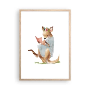 Een poster in een licht eiken lijst - Lees me voor mama - 50x70 cm