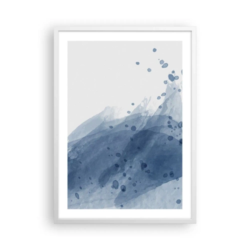 Poster in een witte lijst - Blauwe tule - 50x70 cm