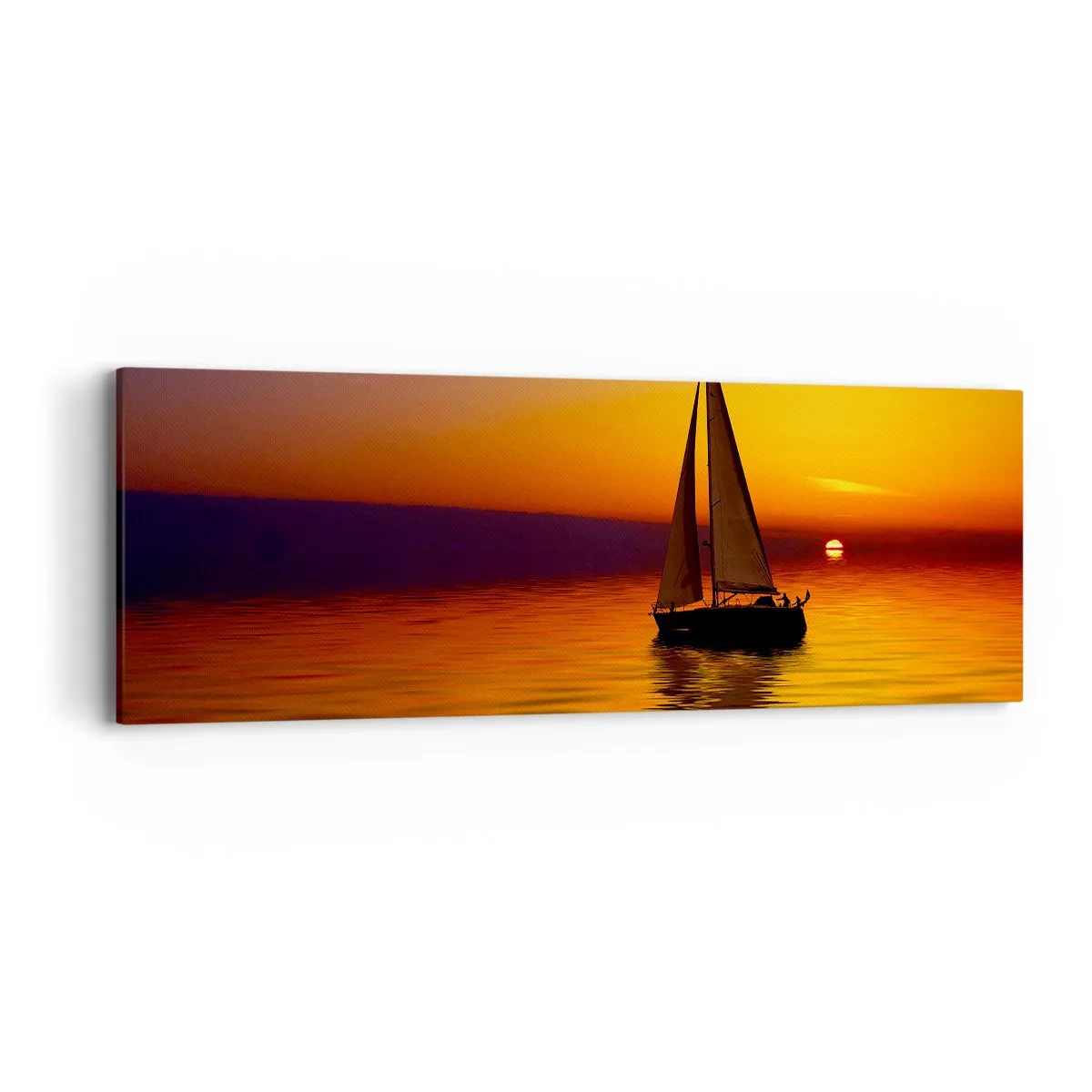 Schilderen op canvas - Hoe stil is het hier in de schemering... - 90x30 cm