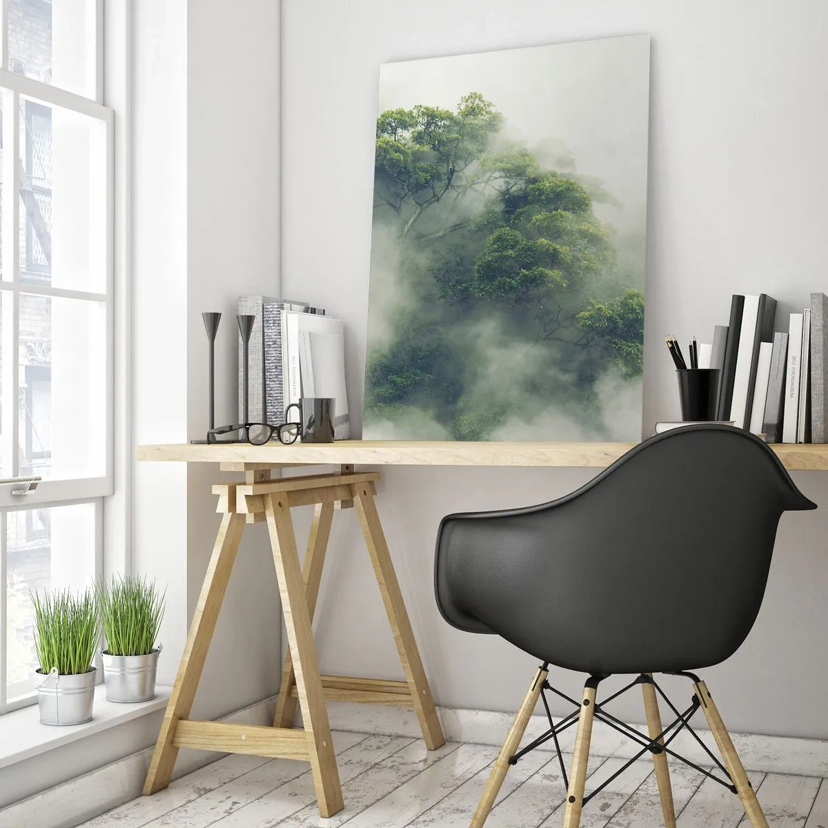 Schilderen op glas - In mist gehuld - 80x120 cm