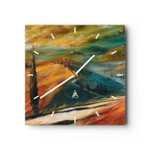 Wandklok - Klok - Toscaans landschap - 40x40 cm