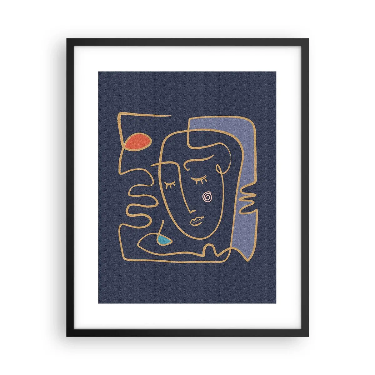 Poster in een zwarte lijst - In nadenken - 40x50 cm