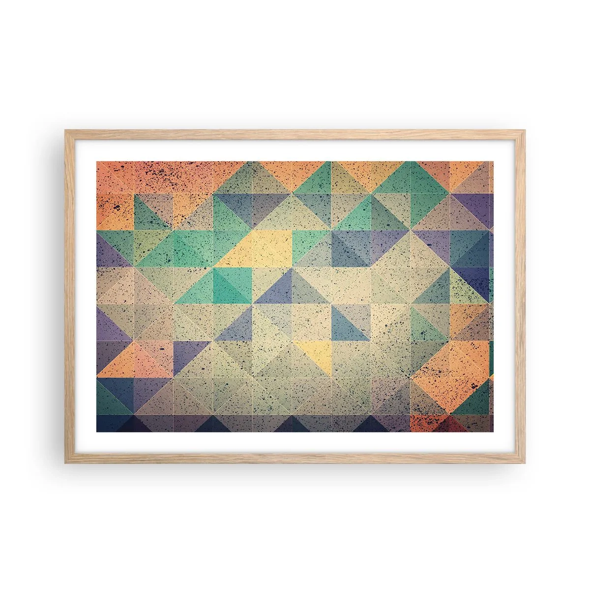 Een poster in een licht eiken lijst - Republiek van driehoeken - 70x50 cm