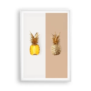 Poster in een witte lijst - Ananas voor ons - 70x100 cm