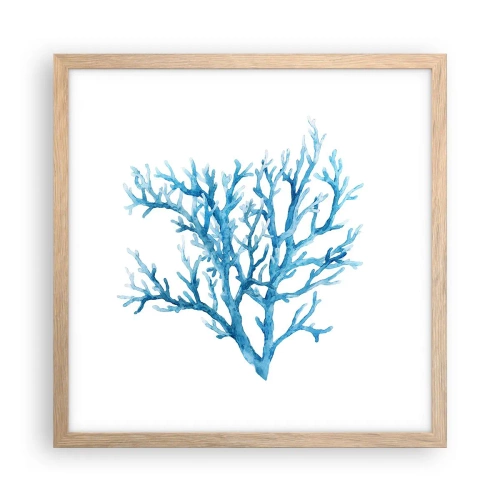 Een poster in een licht eiken lijst - Nautische filigraan - 40x40 cm