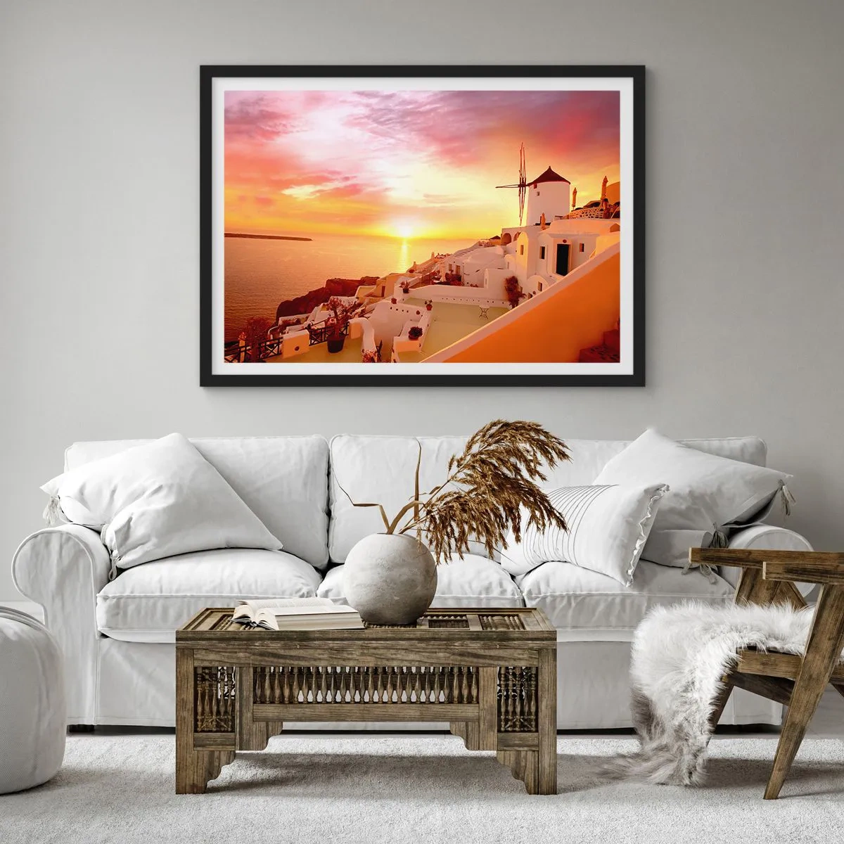 Poster in een zwarte lijst - Spreiden in wit en goud - 40x30 cm