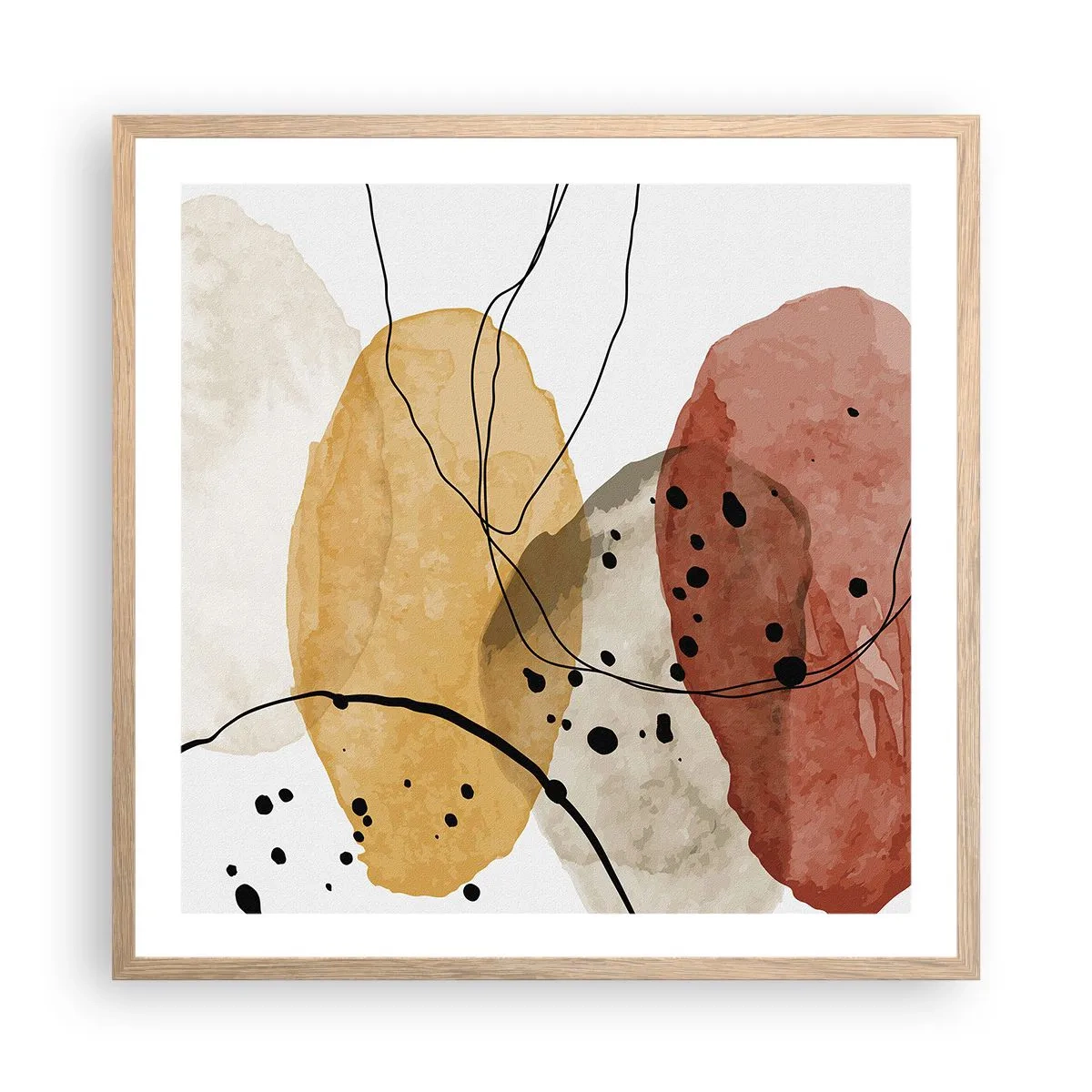 Een poster in een licht eiken lijst - Als lichte, transparante lucht - 60x60 cm