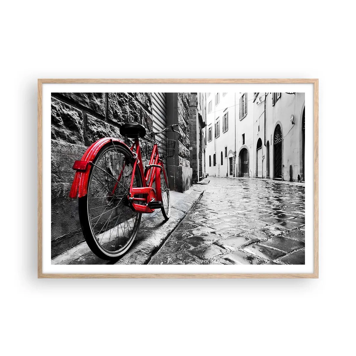 Een poster in een licht eiken lijst - Echte schoonheid verveelt niet - 100x70 cm