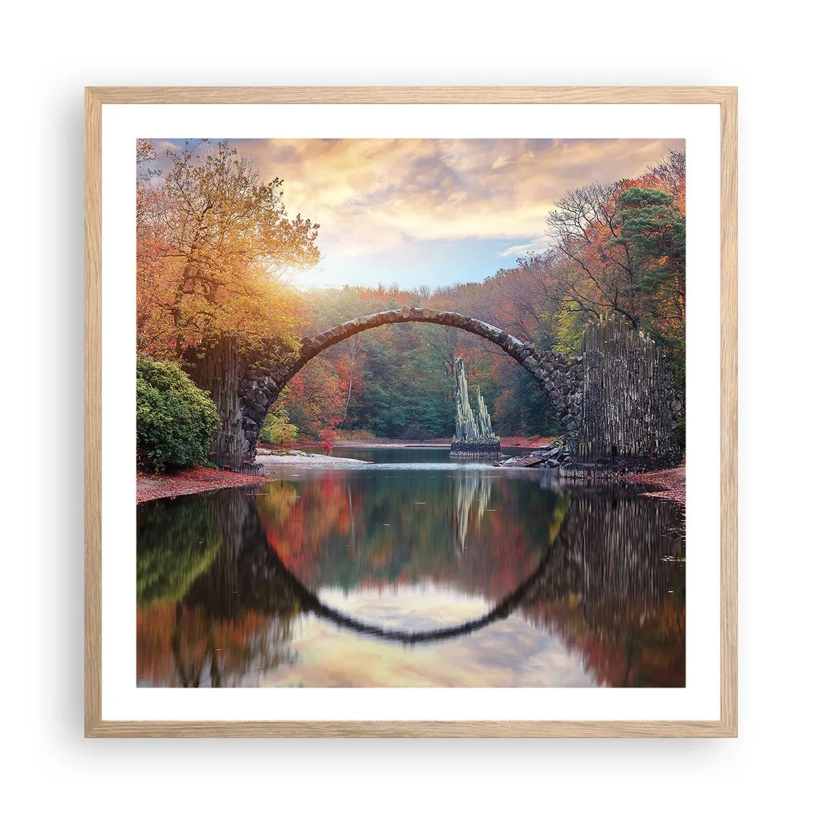 Een poster in een licht eiken lijst - Aan de andere kant van de spiegel - 60x60 cm