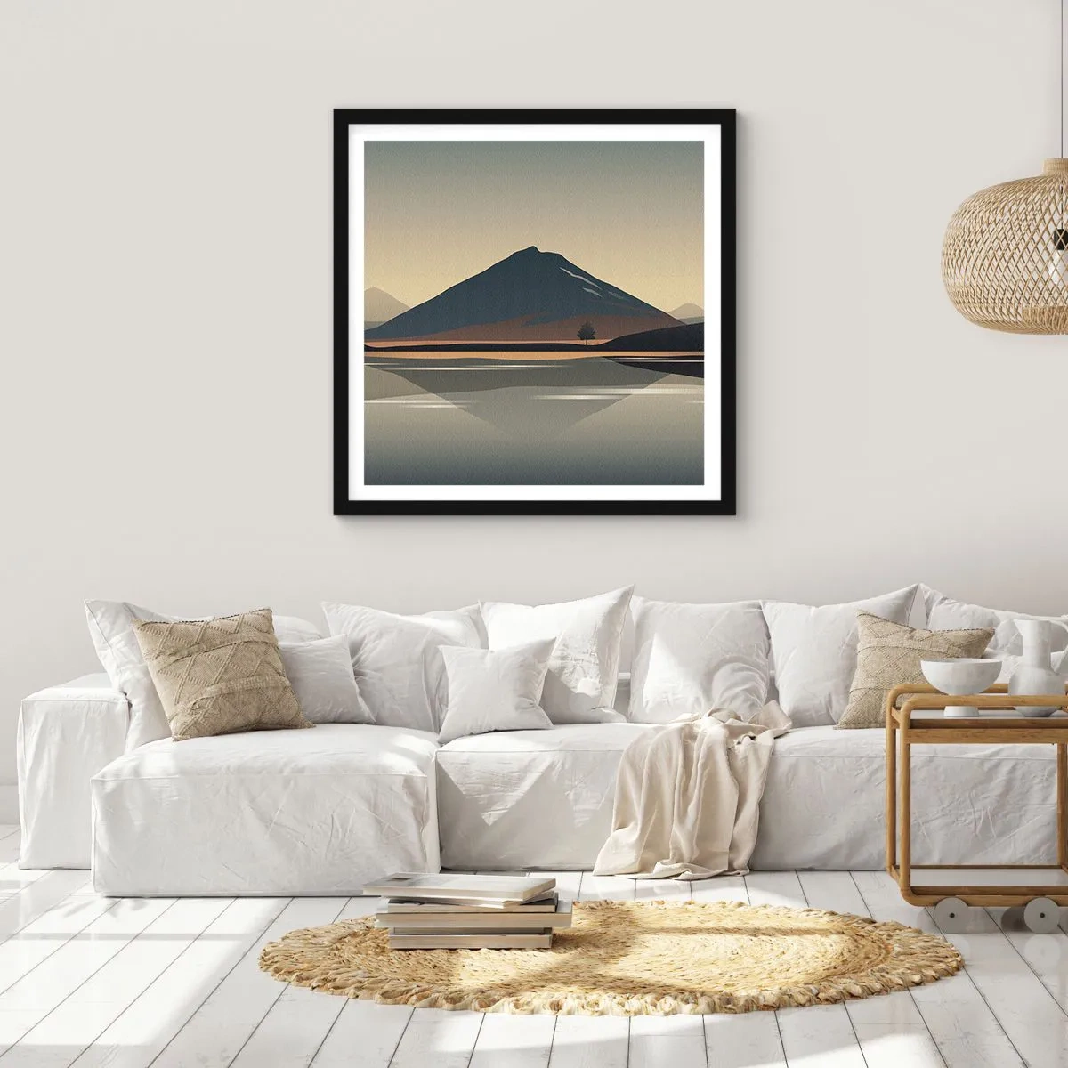 Poster in een zwarte lijst - Spiegelreflectie - 40x40 cm