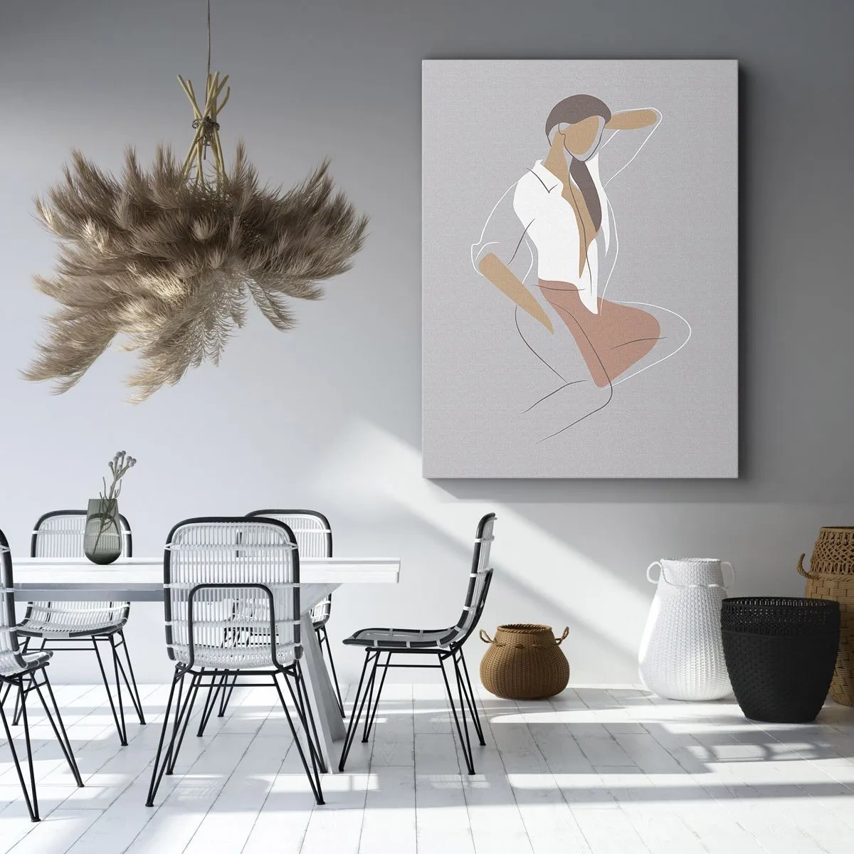 Schilderen op canvas - Omtrek van gracieusheid - 65x120 cm