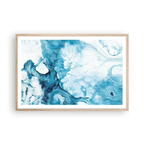 Een poster in een licht eiken lijst - Blauw Concert - 91x61 cm