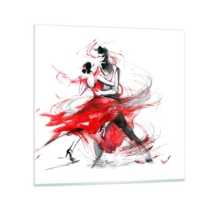 Schilderen op glas - Tango - het ritme van passie - 30x30 cm