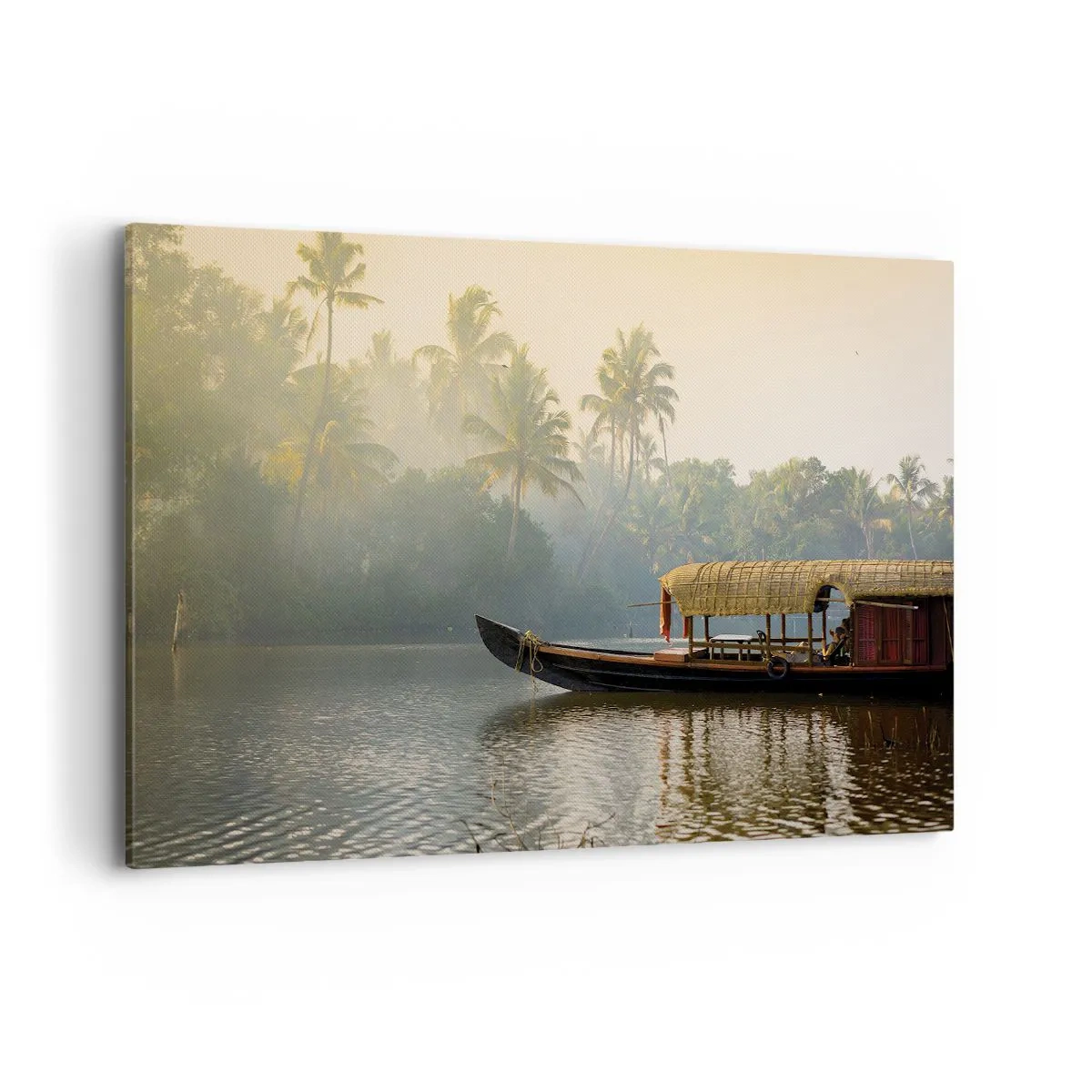 Schilderen op canvas - Huis aan de rivier - 120x80 cm