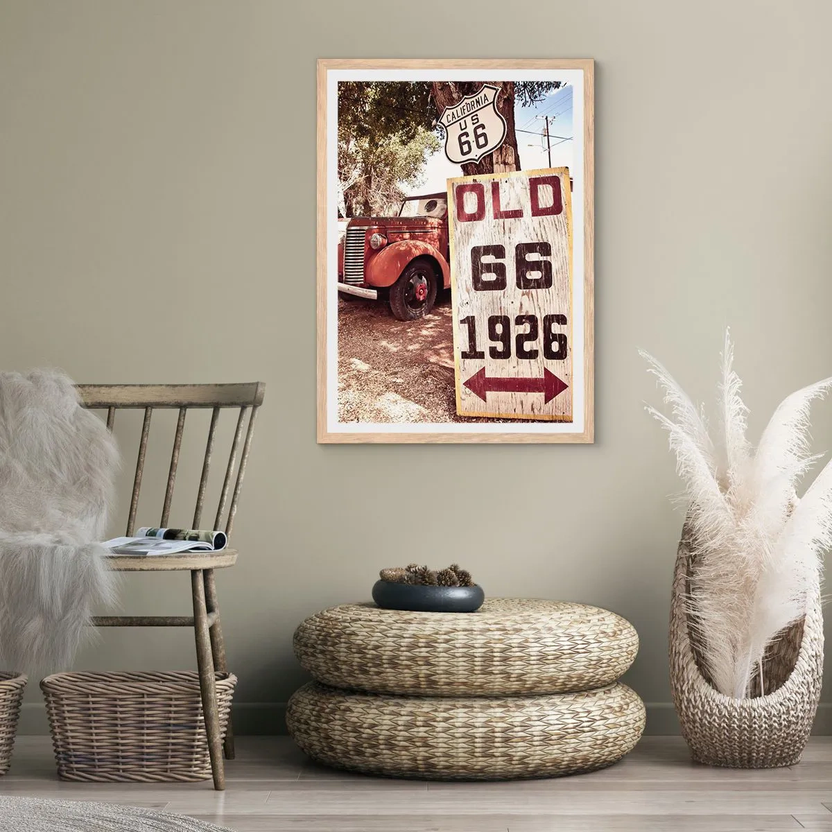 Een poster in een licht eiken lijst - Een legende van de Amerikaanse provincie - 30x40 cm