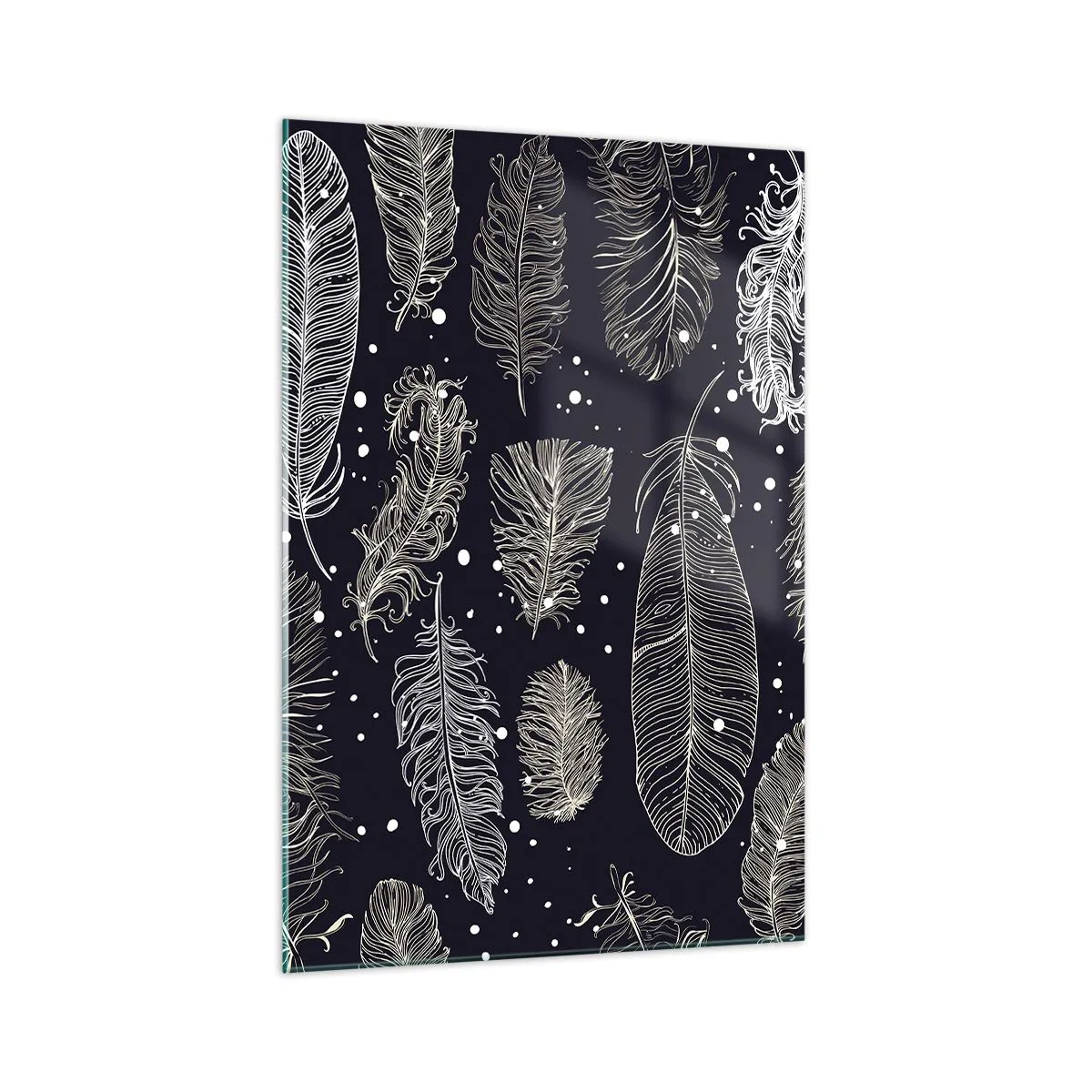 Schilderen op glas - Gevederde kant - 70x100 cm