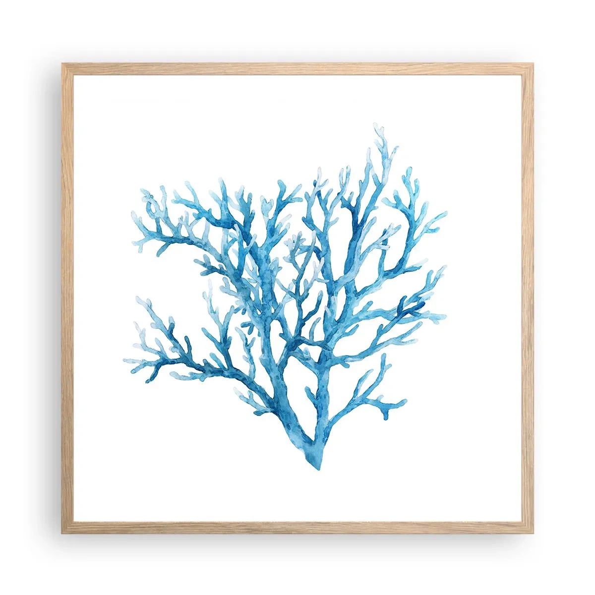 Een poster in een licht eiken lijst - Nautische filigraan - 60x60 cm