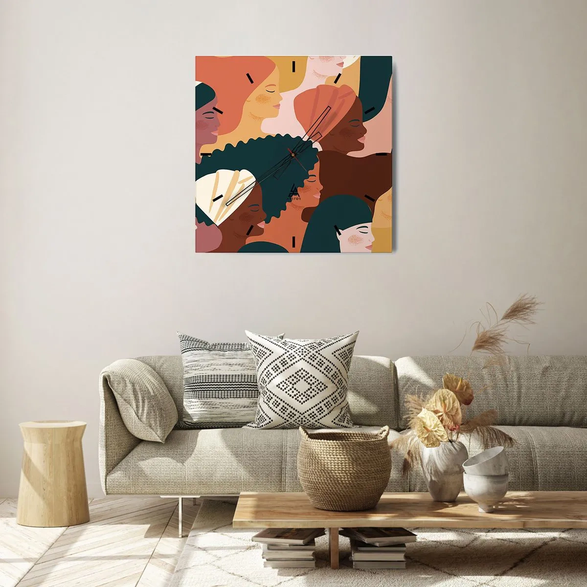 Wandklok - Klok - Alleen vrouwelijkheid - 40x40 cm