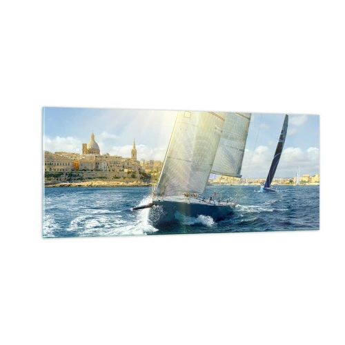 Schilderen op glas - Het is tijd om de stad te verlaten - 100x40 cm
