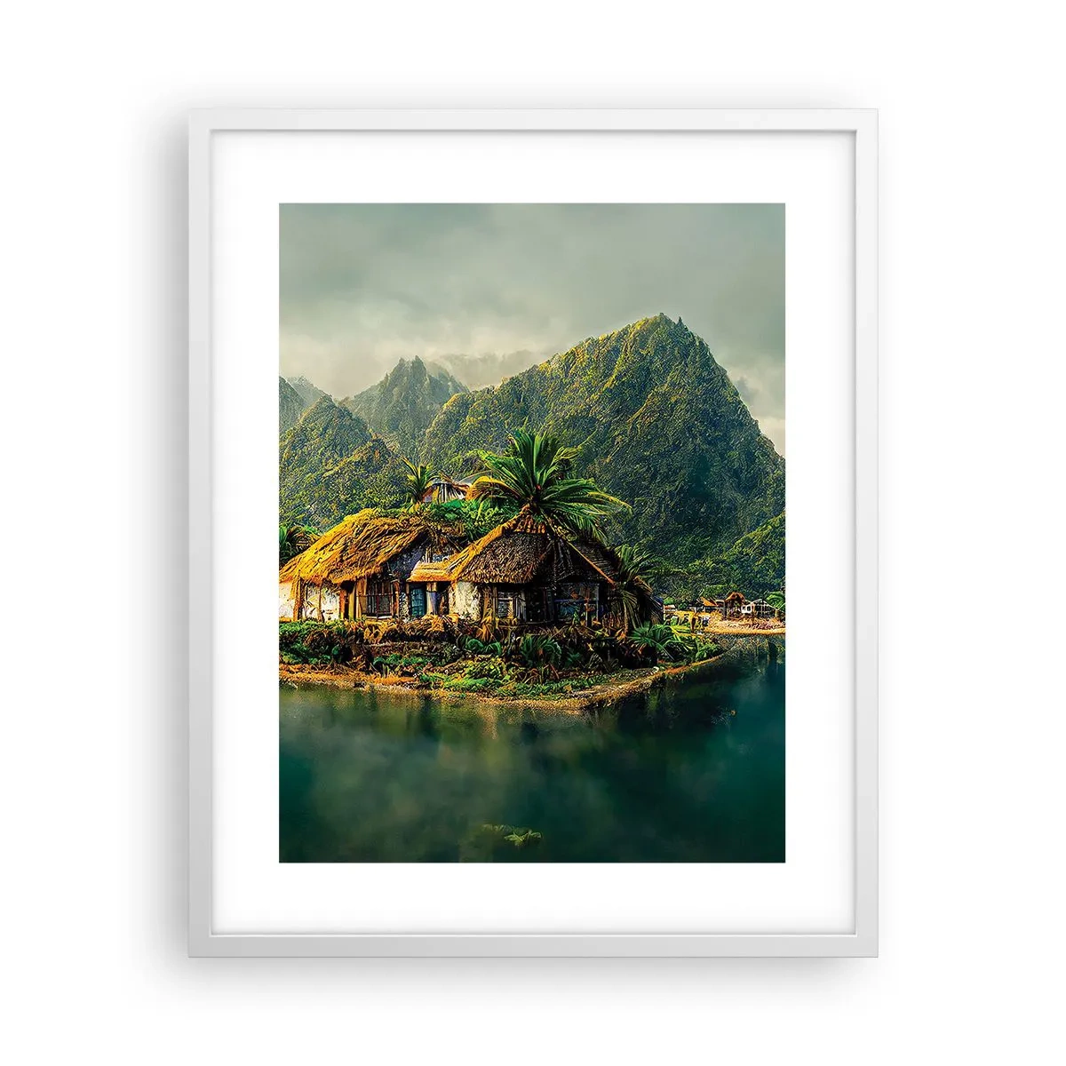 Poster in een witte lijst - Tropisch paradijs - 40x50 cm