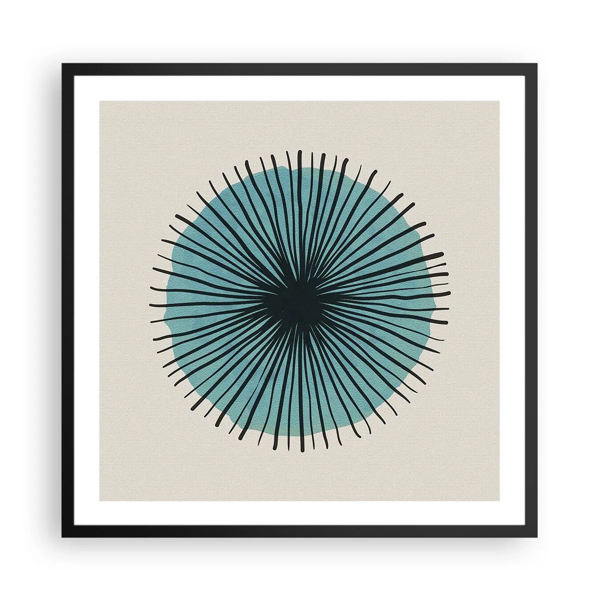 Poster in een zwarte lijst - Stralend in het blauw - 60x60 cm