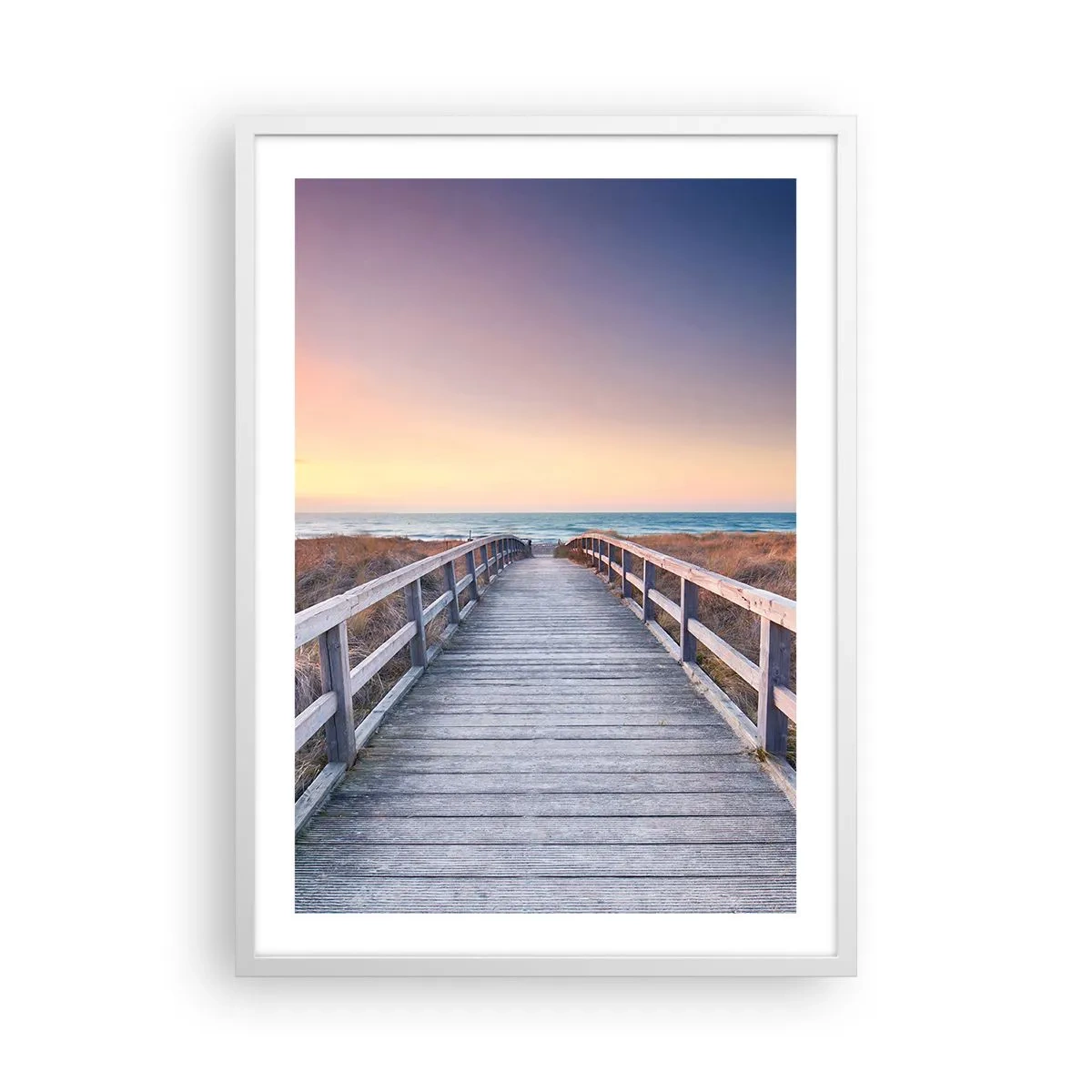 Poster in een witte lijst - Baltische avond aurora - 50x70 cm