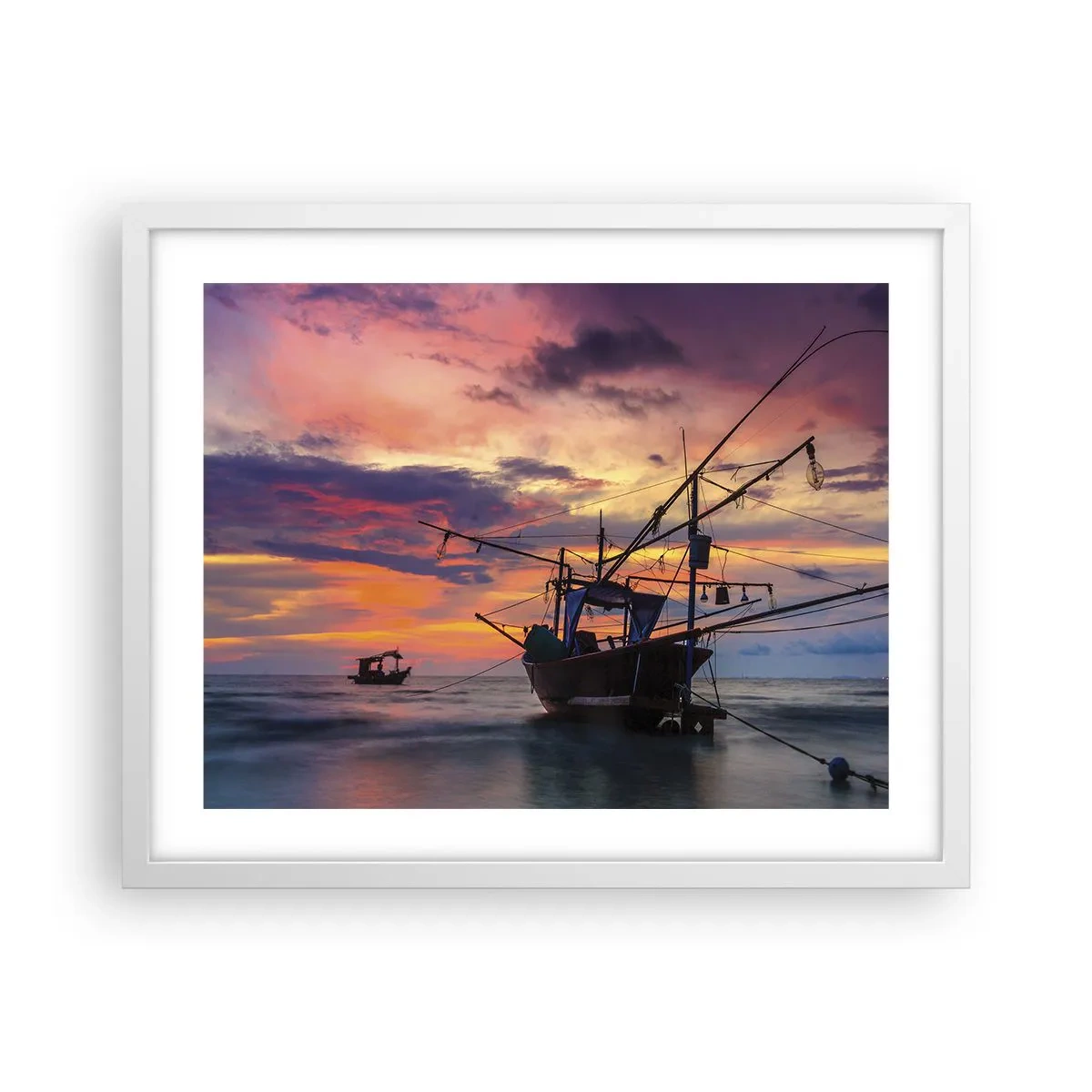 Poster in een witte lijst - Exotische avond - 50x40 cm