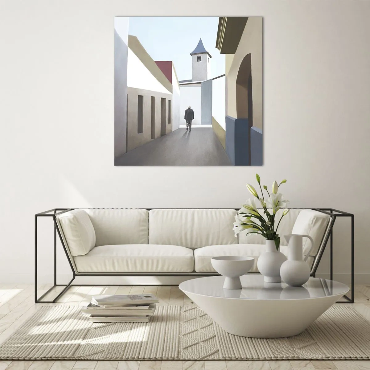 Schilderen op glas - Een zonnige wandeling - 50x50 cm