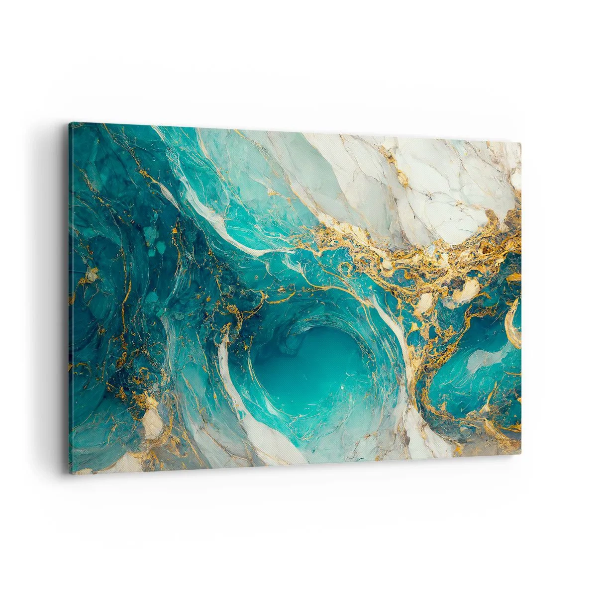 Schilderen op canvas - Compositie met goudaders - 120x80 cm