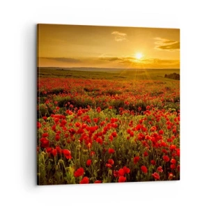 Schilderen op canvas - Tussen de golven van ruisende weiden, tussen de bloemen van de vloed - 60x60 cm