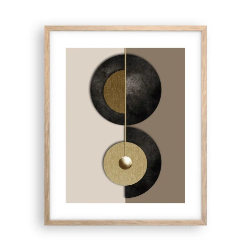 Een poster in een licht eiken lijst - Variaties rond de cirkel - 40x50 cm