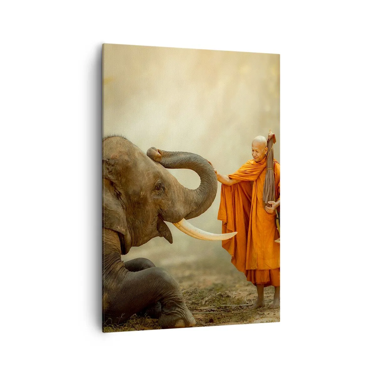 Schilderen op canvas - Ontmoeting tijdens een reis - 70x100 cm