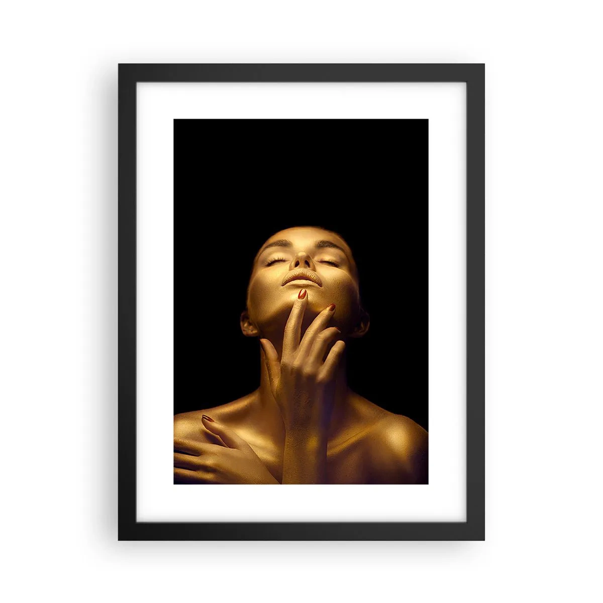 Poster in een zwarte lijst - Als gouden zijde - 30x40 cm