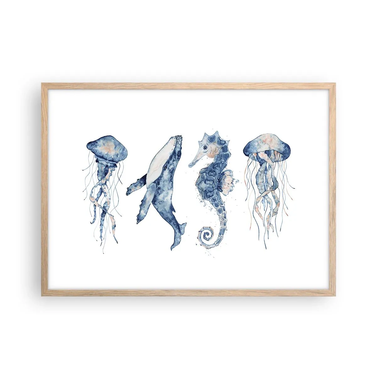 Een poster in een licht eiken lijst - Zee wonderen - 70x50 cm