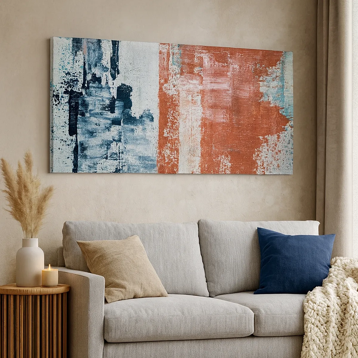 Schilderen op canvas - Fifty Fifty abstract - 30x30 cm