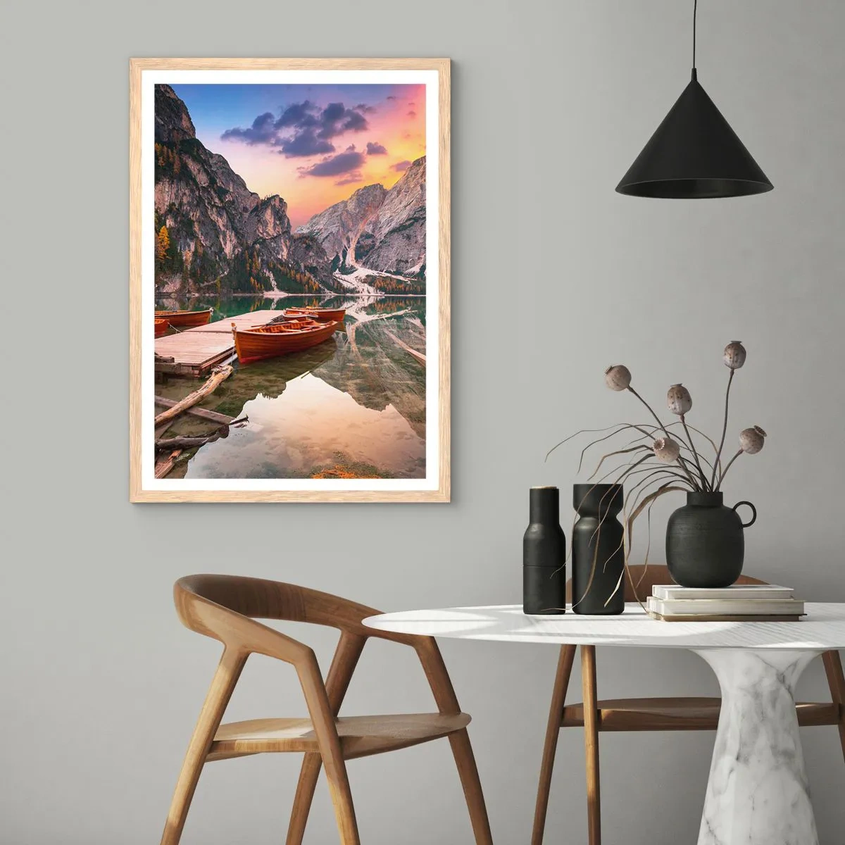 Een poster in een licht eiken lijst - Belofte van de dag - 61x91 cm